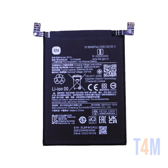 Bateria BP4K para Xiaomi Redmi Note 12 Pro/Poco X5 Pro 5000mAh